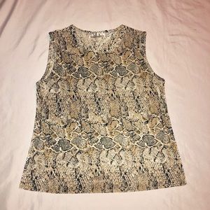 Patterned Silk Tank Top